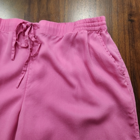 Soma Pajama Woven Set Long Sleeve Notch Collar Top Matching Pants Pink Sz L EUC - Picture 8 of 8